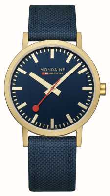 Mondaine 经典| 40 毫米 |蓝色表盘 |蓝色表带 A660.30360.40SBQ