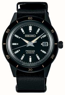 Seiko Presage 风格 60 年代隐形自动黑色手表 SRPH95J1