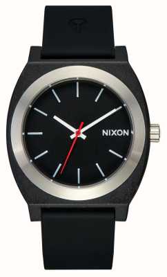 Nixon 时间出纳员 opp |黑色表盘|黑色硅胶表带 A1361-000-00