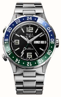 Ball Watch Company Roadmaster marine gmt 蓝色/绿色表圈黑色表盘 DG3030B-S9CJ-BK