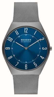 Skagen 男士绿色 |蓝色表盘 |青铜色钢网手链 SKW6829