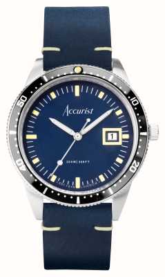 Accurist 潜水男士 |蓝色表盘 |蓝色皮表带 72002