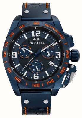 TW Steel 男装 |世界拉力锦标赛|蓝色计时表盘|蓝色皮革表带 TW1020