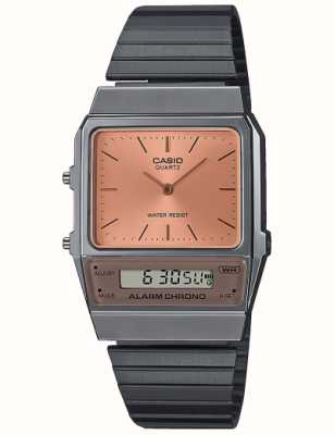 Casio 年份 |橙色表盘 |黑色ip不锈钢手链 AQ-800ECGG-4AEF