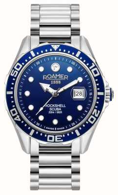 Roamer Rockshell 潜水 |蓝色表盘 |不锈钢手链 220858 41 45 50