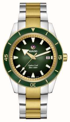 RADO 库克船长自动腕表（42 毫米）绿色表盘 / 3 链节双色不锈钢表链 R32138303