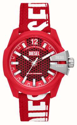 Diesel 宝贝酋长 |红色和黑色表盘|红色再生海洋塑料带 DZ4619