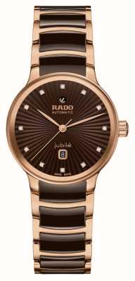 RADO Centrix 钻石自动腕表（30.5 毫米）棕色表盘 / 棕色高科技陶瓷和 pvd 不锈钢 R30019732