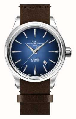 Ball Watch Company Trainmaster 传奇自动腕表，40 毫米，蓝色，皮革 NM9080D-L1J-BE