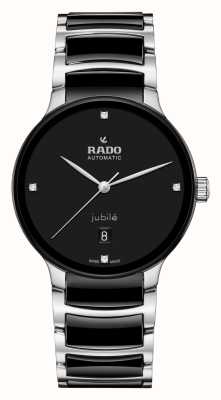 RADO Centrix 钻石自动腕表（39.5 毫米）黑色表盘/黑色高科技陶瓷和不锈钢 R30018712