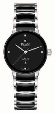 RADO Centrix 钻石自动腕表（30.5 毫米）黑色表盘/黑色高科技陶瓷和不锈钢 R30020712