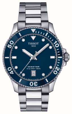 Tissot 海星 1000 | 40 毫米 |蓝色表盘|不锈钢手链 T1204101104100