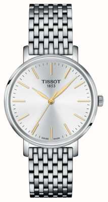 Tissot Everytime quartz lady (34mm) 银色表盘/精钢表链 T1432101101101