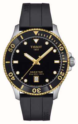 Tissot 海星 1000 |黑色表盘 |黑色橡胶表带 T1204102705100