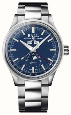 Ball Watch Company 工程师 ii 月历 | 40 毫米 |限量版 |蓝色表盘|不锈钢手链| NM3016C-S1J-BE