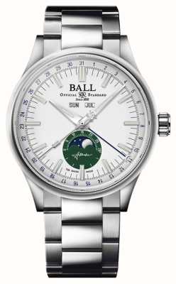 Ball Watch Company 工程师 ii 月历 | 40 毫米 |限量版 |白色表盘 |不锈钢手链| NM3016C-S1J-WHGR
