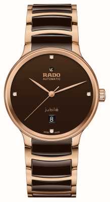 RADO Centrix 钻石自动腕表（39.5 毫米）棕色表盘 / 棕色高科技陶瓷和 pvd 不锈钢 R30017712