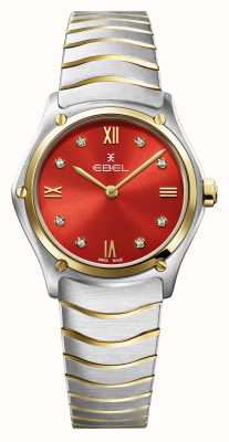 BEL 运动经典女士款 - 8 颗钻石（29 毫米）甜美红色表盘 / 18k 金和不锈钢 1216594