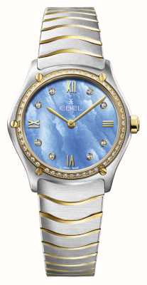 EBEL 运动经典女士款 - 55 颗钻石（29 毫米）宁静蓝色表盘 / 18k 金和不锈钢 1216598