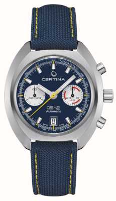 Certina DS-2 自动计时码表 (43mm) 蓝色表盘 / 蓝色织物 C0244621804100