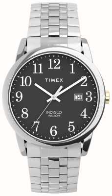 Timex 男士易读黑色表盘/不锈钢可扩展表链 TW2V40200