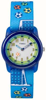 Timex 儿童款（29 毫米）白色表盘/蓝色表带足球 TW7C16500