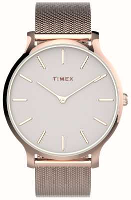Timex 女士transcend（38毫米）浅粉色表盘/玫瑰金色不锈钢表链 TW2T73900