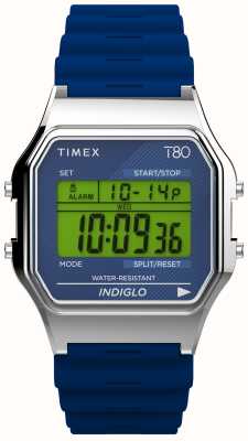 Timex 80蓝色数字表盘/蓝色树脂表带 TW2V41200