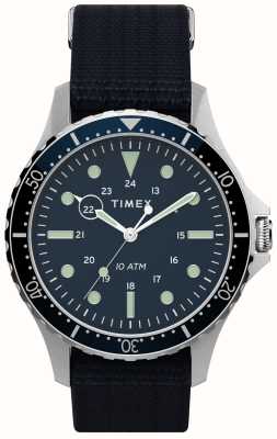 Timex 男士 navi xl（41 毫米）黑色表盘/黑色织物表带 TW2T75400
