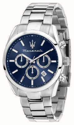 Maserati 男士 attrazione（43 毫米）蓝色表盘/不锈钢表链 R8853151005