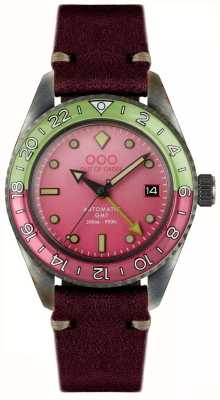 Out Of Order Cosmopolitan automatic gmt (40mm) 粉色表盘/珊瑚红皮革 OOO.001-25.COS