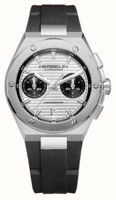 Herbelin Cap camarat 自动计时码表（42 毫米）银色表盘/黑色橡胶 245A42CA