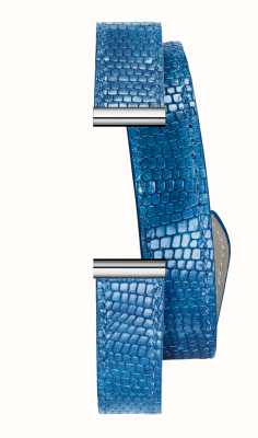 Herbelin Antarès 可互换表带 - 双圈毒蛇纹蓝色皮革/精钢 - 仅表带 BRAC17048A188