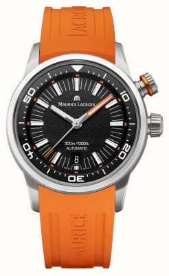 Maurice Lacroix Pontos s diver (42mm) 黑色表盘 / 橙色橡胶多款表带套装 PT6248-SS00L-330-J