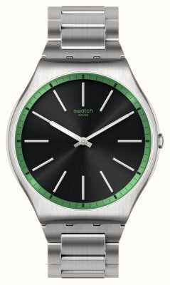 Swatch 绿色石墨黑色表盘/不锈钢表链 SS07S128G