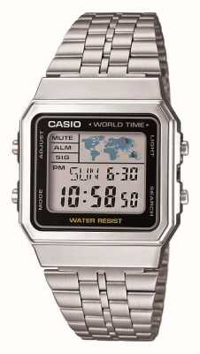 Casio 数字世界计时器 (34mm) 数字表盘 / 不锈钢 A500WEA-1