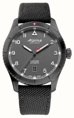 Alpina Startimer Pilot 自动上链腕表 (41 毫米) 灰色表盘 / 灰色橡胶 AL-525G4TS26