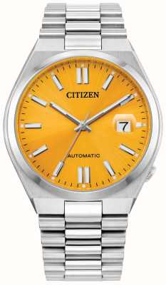 Citizen Tsuyosa 自动上链（40 毫米）太阳纹黄色表盘 / 不锈钢 NJ0150-56Z