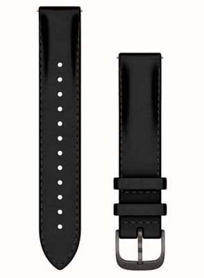 Garmin 快速释放表带（18 毫米）黑色皮革/拉丝石板岩硬件 - 仅表带 010-12932-61