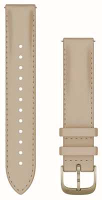 Garmin 快拆表带（18 毫米）浅沙色皮革/奶油金色硬件 - 仅表带 010-12932-60