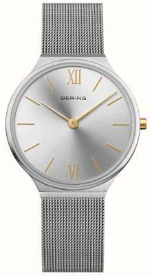 Bering 女式超薄（34毫米）银色表盘/不锈钢网状手链 18434-010