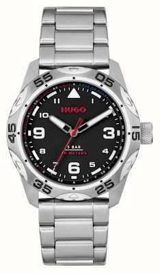 HUGO #trek（42毫米）黑色表盘/不锈钢表链 1530332