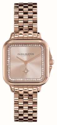 Olivia Burton 软方形（28mm）玫瑰金/玫瑰金不锈钢手链 24000085