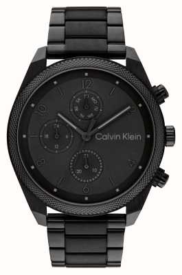 Calvin Klein Impact 男士（44mm）黑色表盘/黑色不锈钢表链 25200359