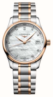 LONGINES Master女士自动腕表（34毫米）珍珠贝母镶钻表盘/双色精钢表链 L23575897