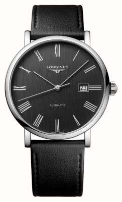LONGINES 优雅系列自动腕表（41 毫米）烟煤色表盘/黑色皮革 L49114712