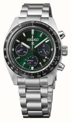 Seiko Prospex“深绿色”快速计时器太阳能计时码表（39 毫米）绿色表盘/不锈钢 SSC933P1