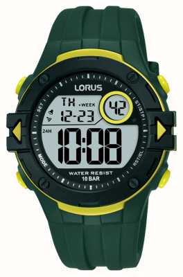 Lorus 数字多功能100m（40mm）数字表盘/深绿色硅胶 R2327PX9