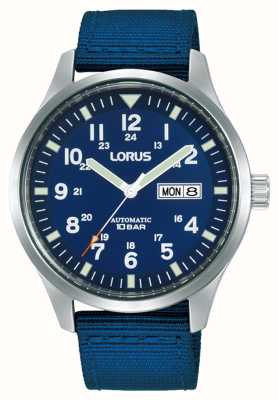 Lorus 运动自动日期/日期 100m（42mm）深蓝色表盘/深蓝色尼龙 RL409BX9