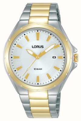 Lorus 运动日期 100m（40mm）白色太阳纹表盘/双色不锈钢 RH944PX9